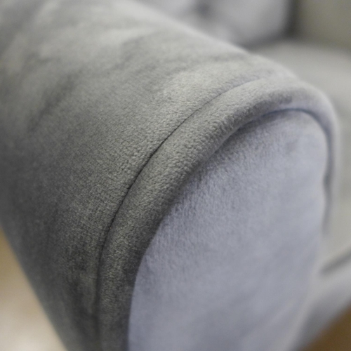 1454 - A Hoxton grey velvet armchair