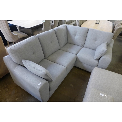 1502 - A small grey textured weave upholstered corner sofa