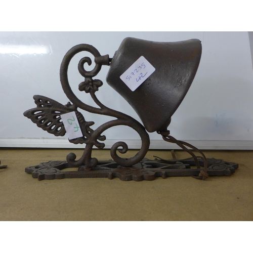 2098 - Butterfly bell and horse bell *this lot is subject to VAT