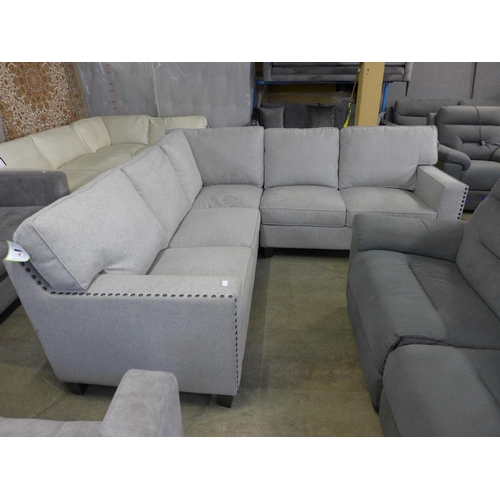 1454 - Ellen Fabric Sectional Large Sofa, original RRP £1166.66 + VAT (4165-28)(H 96.6 x W 245.2/247.7 x D ... 