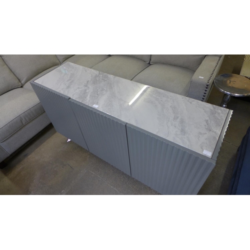 1508 - A grey high gloss sideboard  *This lot is subject to VAT