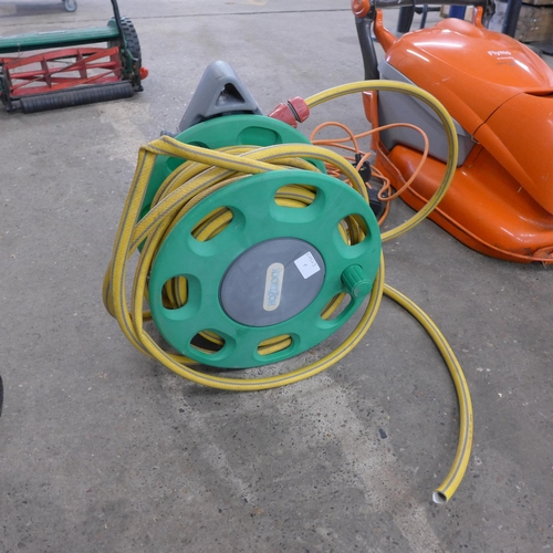 2235 - Flymo Hover Comapct 300 with strimmer, Hozelock hose pipe & Qualcast push mower