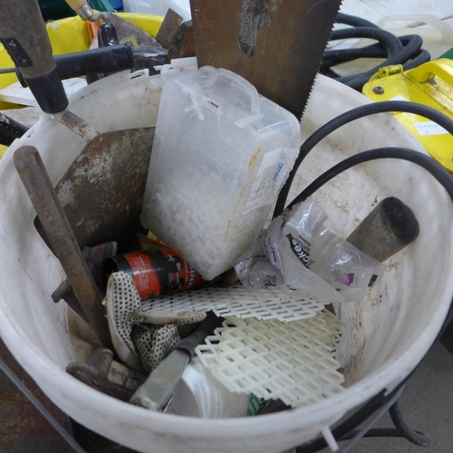 2019 - 2 Metal tool boxes & 2 buckets of hand tools