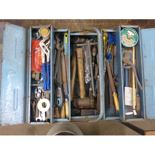 2020 - 3 Metal toolboxes with assorted hand tools