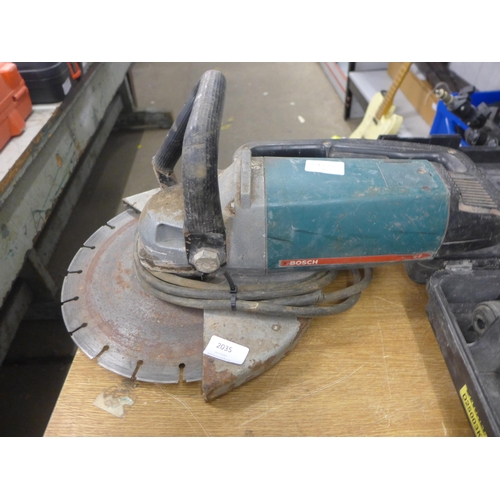 2035 - Bosch cutting saw & 2 DeWalt SDS drills, a/f