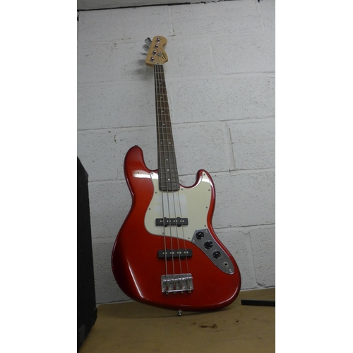 2102 - Squier J Bass by Fender electric bass guitar and Fender Rumble 15