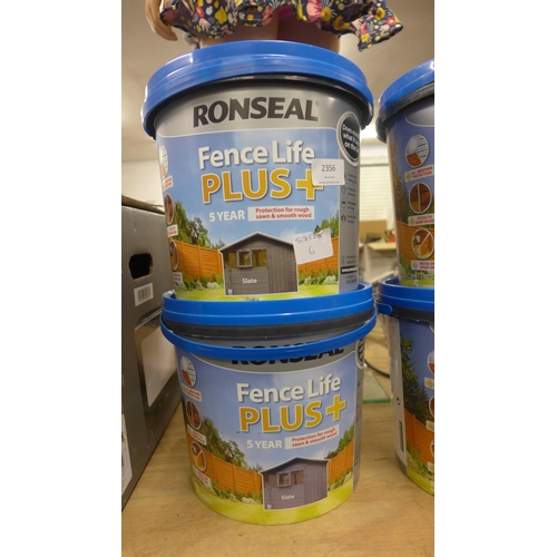 2356 - 2 Tubs of Ronseal Fence Life + (grey)