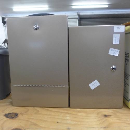 2367 - 2 Metal lock boxes with keys