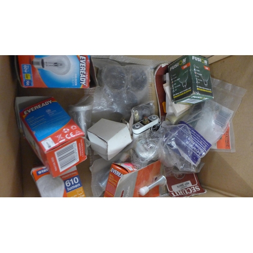 2375 - Box of light bulbs & other DIY items