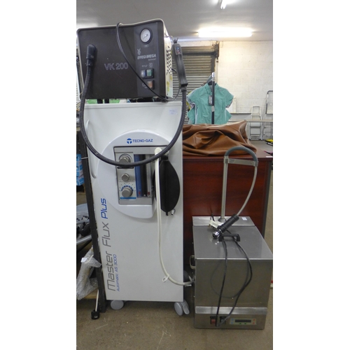 2377 - Dentistry equipment including: Techno-Gaz automatic AS 3000 sedation machine and two gas canisters, ... 