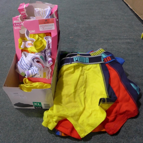 Children s Puma underwear mixed sizes both boys and girls this lot is subject to VAT