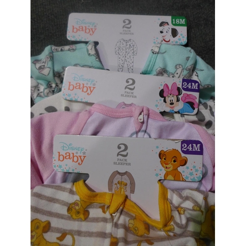 3012 - Baby Girl Disney branded sleeper suits - mix of sizes and prints * this lot is subject to VAT