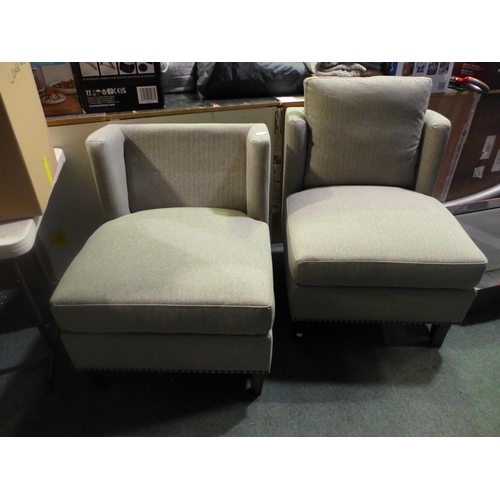 3037 - Pair of Thomasville Occasional Fabric Chairs - (one missing the back cushion) (292-233) * This lot i... 