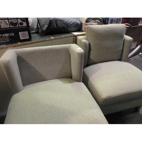 3037 - Pair of Thomasville Occasional Fabric Chairs - (one missing the back cushion) (292-233) * This lot i... 