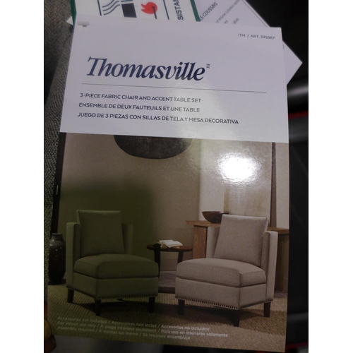 3037 - Pair of Thomasville Occasional Fabric Chairs - (one missing the back cushion) (292-233) * This lot i... 