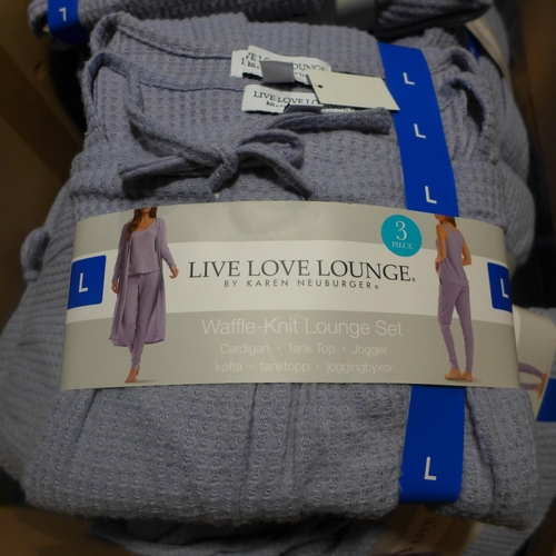 3044 - Quantity of women's blue waffle-knit loungewear - mix size * this lot is subject to VAT