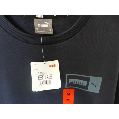 3051 - 2 Men's blue sweatshirts - Champion (S) and Puma (M) * this lot is subject to VAT