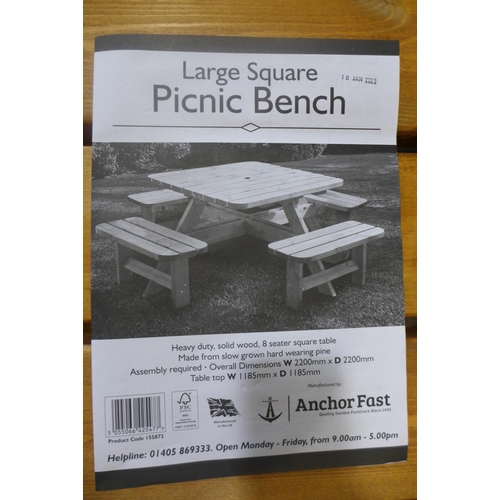 3056 - Large Square - 8 Seater - Picnic Bench, original RRP £469.99 + VAT (293-249) * This lot is subject t... 