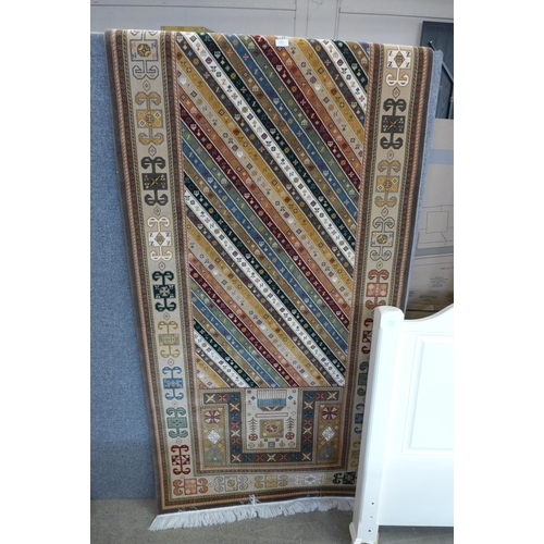 1543 - A fine woven Iranian runner with bespoke pattern and unique colours