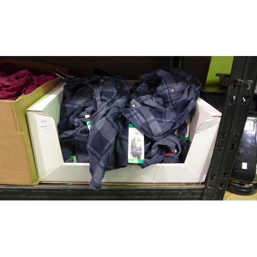 3373 - Box of Jach's Girlfriend denim blue check women's shirts - mixed size * this lot is subject to VAT