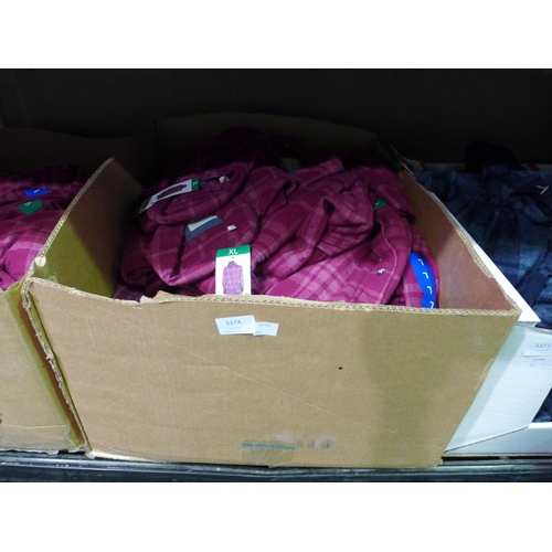 3374 - Box of Jach's Girlfriend dark pink check women's shirts - mixed size * this lot is subject to VAT