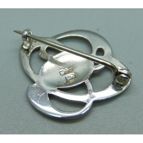 1070 - A Charles Horner silver brooch, Chester 1923