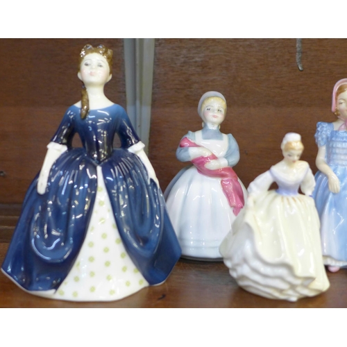 640 - Six Royal Doulton small figures; Julie, Fair Lady, Kirsty, The Rag Doll, Debbie and Wendy