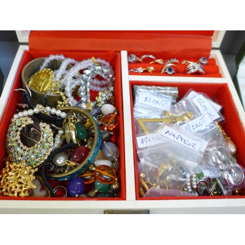 664 - A Napier necklace, Zara necklace and a case of costume jewellery