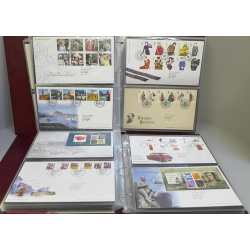 681 - Stamps:- two Royal Mail First Day Cover albums containing approximately 150 First Day Covers from th... 