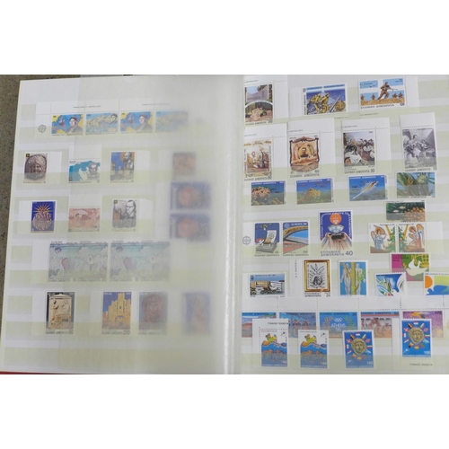 690 - Stamps:- stockbook of mint Greece stamps, vintage to modern