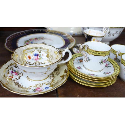 693 - A collection of Coalport porcelain including cups and saucers, slop bowl, plate, etc.