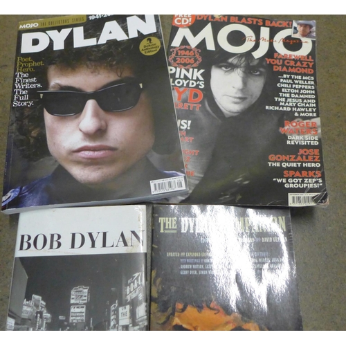 722 - A collection of Bob Dylan books, newspaper cuttings and calendar