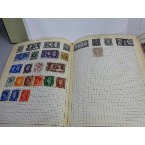 737 - Three albums of stamps, including Stanley Gibbons, Great Britain, partially complete