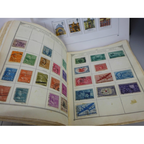 737 - Three albums of stamps, including Stanley Gibbons, Great Britain, partially complete