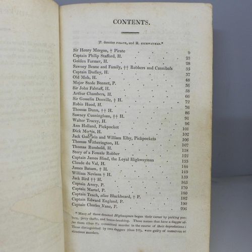 755 - One volume - The History of Highwaymen and Street Robbers 1814, Captain Charles Johnson, a new editi... 