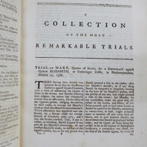 756 - One volume - A Collection of Interesting Trials and State Trails 1776, bound in later blue  buckram