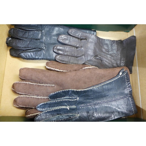 758 - Assorted lady's leather and other gloves and fans