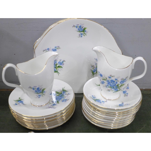 774 - A ten setting Royal Albert Forget Me Not tea set; ten tea cups, saucers and tea plates, two cream ju... 