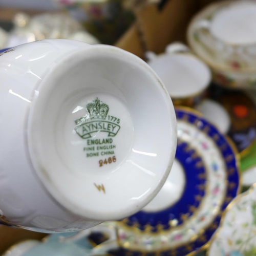 776 - A large collection of English porcelain cups and saucers including Minton, Davenport, Royal Doulton,... 