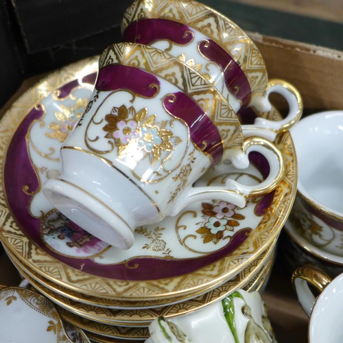 778 - A collection of continental French and German cups and saucers, one on a tray, a few in a set **PLEA... 