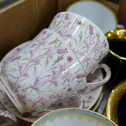 778 - A collection of continental French and German cups and saucers, one on a tray, a few in a set **PLEA... 