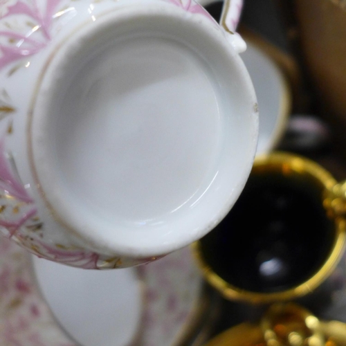 778 - A collection of continental French and German cups and saucers, one on a tray, a few in a set **PLEA... 