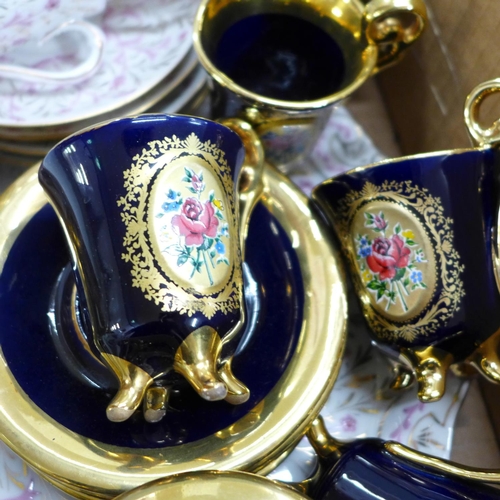 778 - A collection of continental French and German cups and saucers, one on a tray, a few in a set **PLEA... 