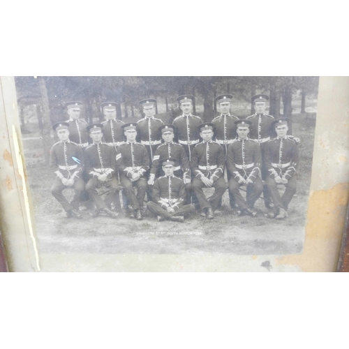 786 - A black and white regimental photograph, Signallers 2nd Btn Scots Guards, 1924, framed