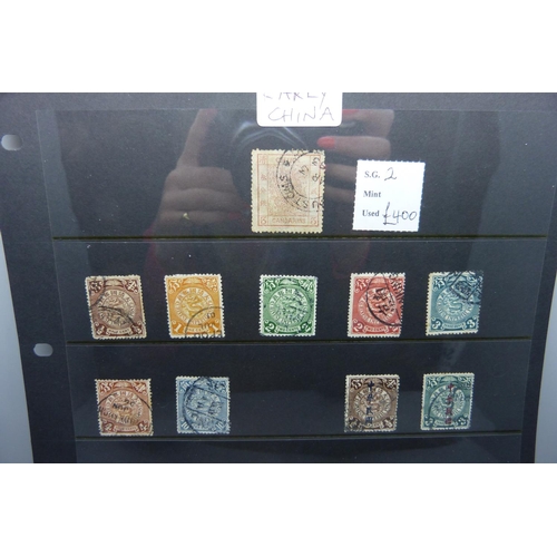 817 - Stamps:- early China stamps on stockcard