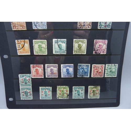 817 - Stamps:- early China stamps on stockcard