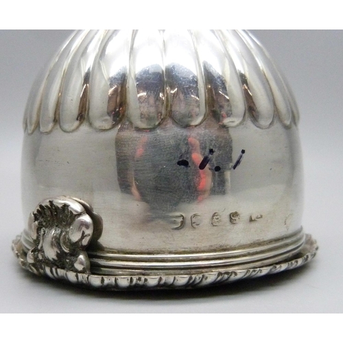 824 - A George III silver wine funnel, London 1818, a/f