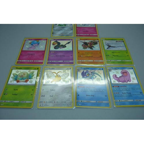 839 - Ten Hidden Fates Pokemon cards