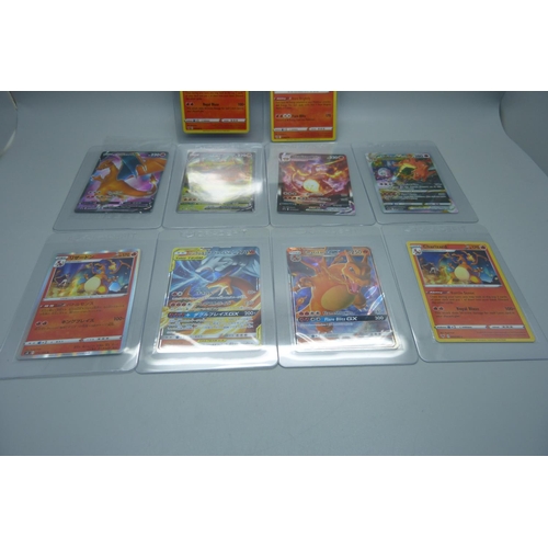 840 - Ten Charizard Pokemon cards including one sealed