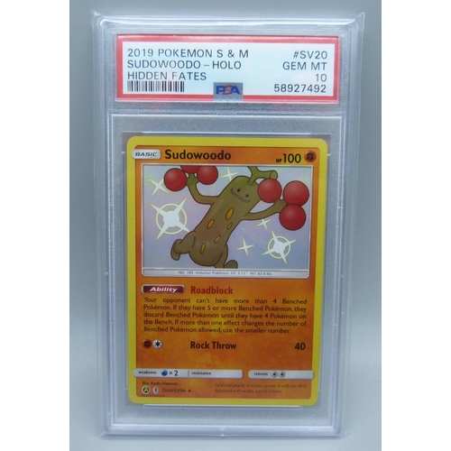 843 - PSA 10 graded Sudowoodo Pokemon card